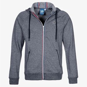 Adidas Trefoil Zipper Hoodie Jacket Blue Size XL